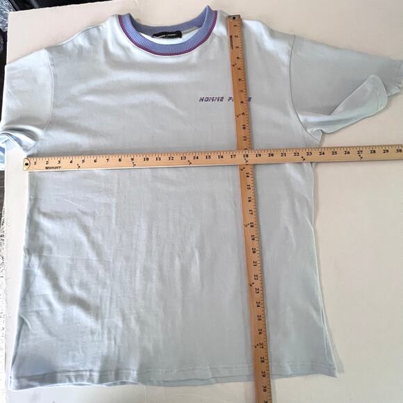 Homme + Femme NEW Logo Tee T-Shirt Mens Sz L Blue Heavy Cotton Short Sleeve - Picture 6 of 7